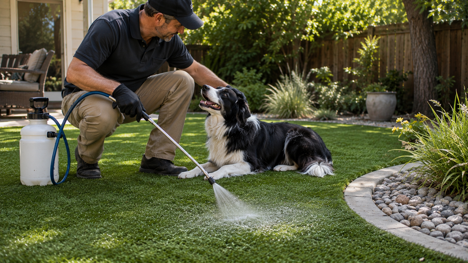 Pet-friendly artificial turf in a Los Gatos backyard
