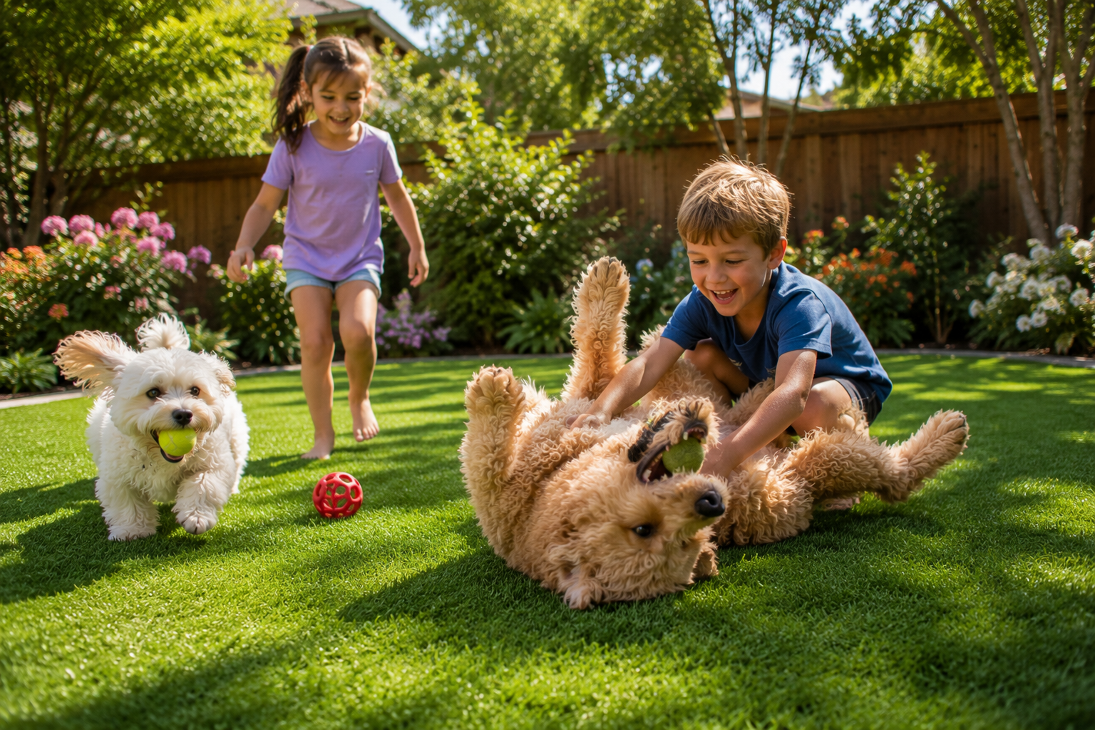 Clean artificial turf for children and pets