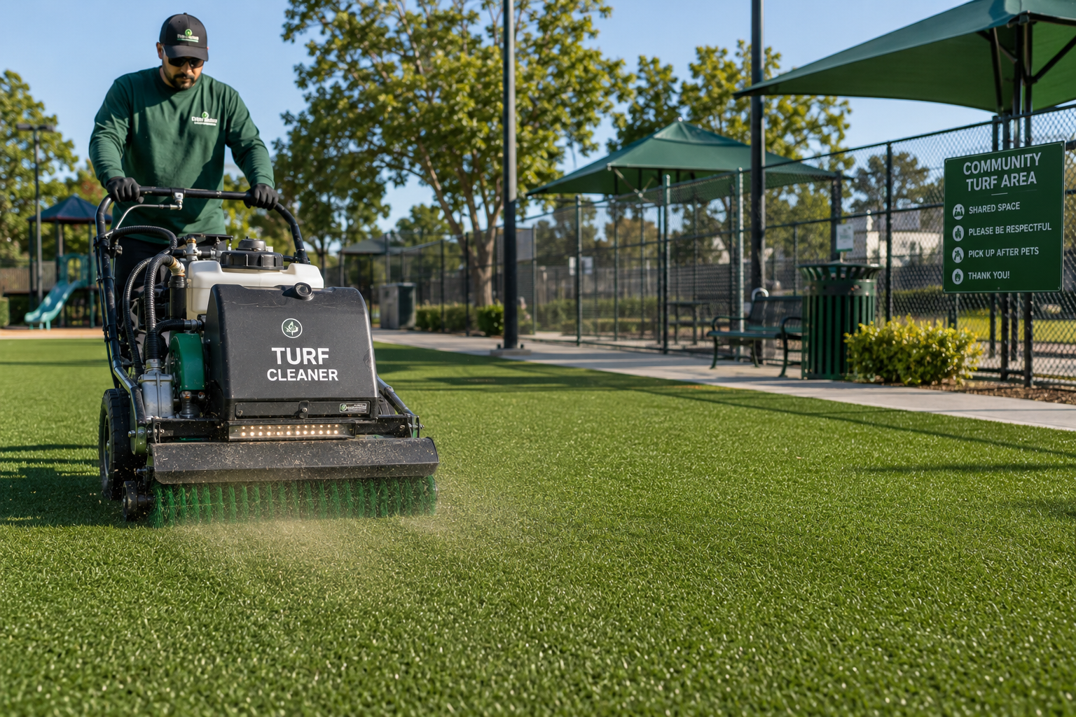 Commercial artificial turf cleaning in Los Gatos
