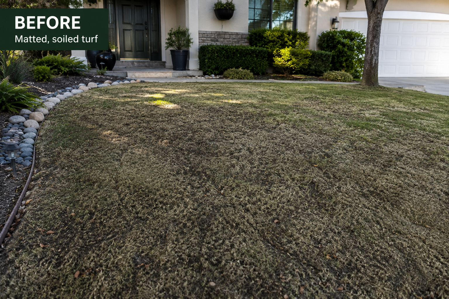Artificial turf before professional cleaning in Los Gatos