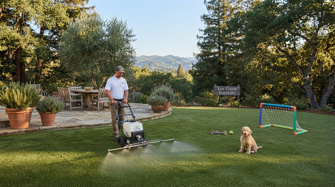 Artificial turf sanitizing in Los Gatos